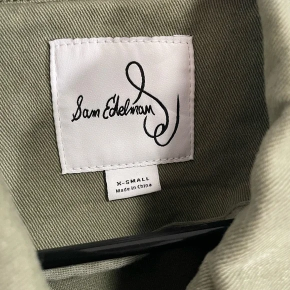 Sam Edelman Cropped Moto Jacket XS -army green - Picture 8 of 15